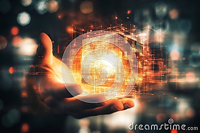 Three dimensional cube representation of technology integration and innovation concepts Stock Photo