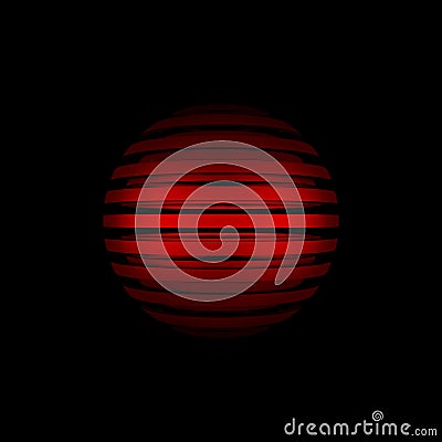 Three-dimensional fragmentation red sphere Stock Photo