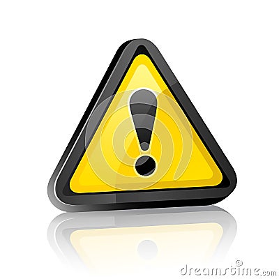 Three-dimensional Hazard warning attention sign Vector Illustration