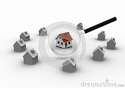 Three-dimensional house Stock Photo