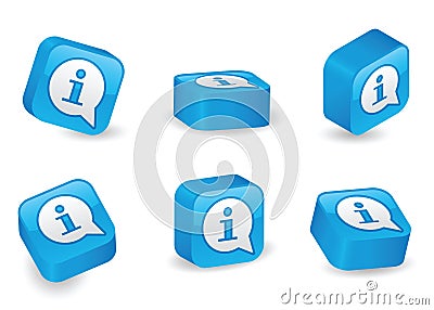 Three-Dimensional Info Blocks Vector Illustration