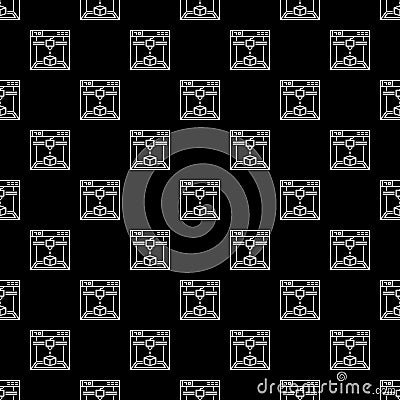 Three-Dimensional Printing vector 3D Printer concept linear seamless pattern Stock Photo