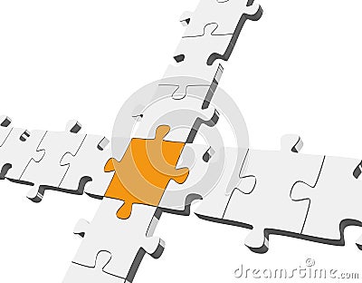 three dimensional puzzle connection Vector Illustration