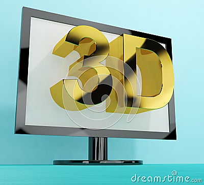 Three Dimensional Television Or 3D HD TVs Stock Photo