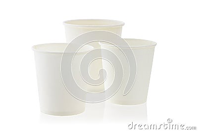 Three disposable paper cups Stock Photo