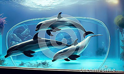 three dolphins Stock Photo