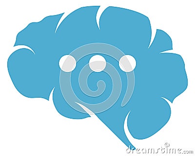 Three dots in brain icon. Neural science symbol Vector Illustration