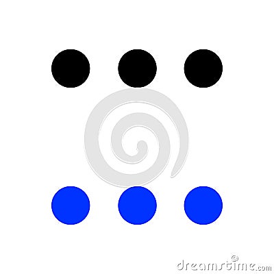 Three dots icon Cartoon Illustration