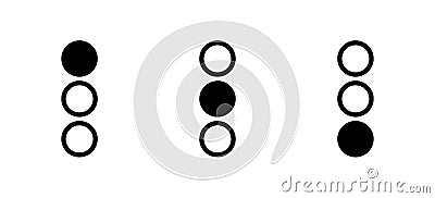Three dots for menu and settings buttons. Set social media icons. Vector Vector Illustration