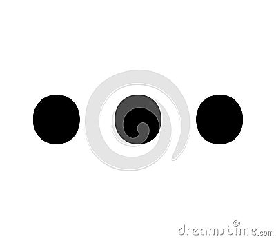 Three dots on white background Vector Illustration