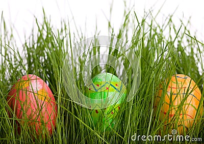 Three Easter eggs Stock Photo