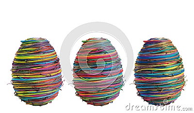 Three easter-eggs on white Stock Photo
