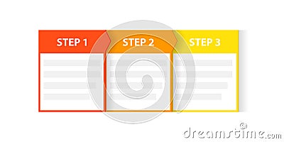 Three 3 easy steps process template Vector Illustration