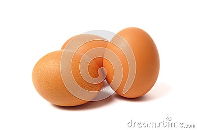 Three Eggs on White Stock Photo