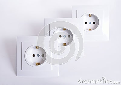 Three Electrical connector on light background Stock Photo