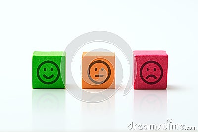 Three emoticons icons positive, neutral and negative Cartoon Illustration