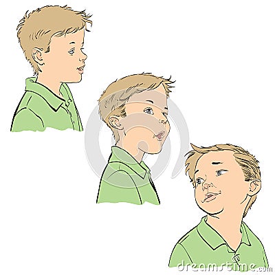 Three emotions of the boy Vector Illustration