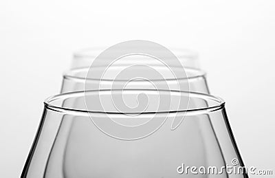 Three empty cognac glasses Stock Photo