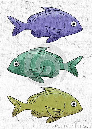 Three fishes Stock Photo