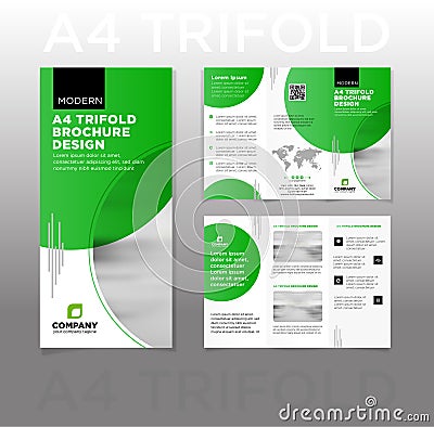 A4 three-fold brochure vector design templates Stock Photo