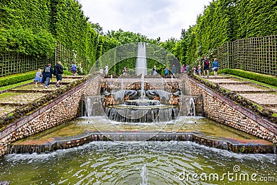 Three fountains bosquet in Versailles park, Paris, France Editorial Stock Photo