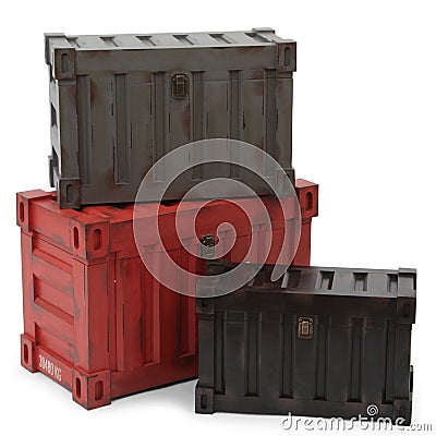 Three freight containers Stock Photo