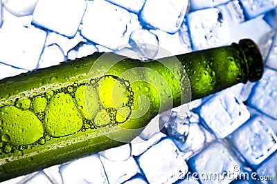 Three fresh beer with ice Stock Photo