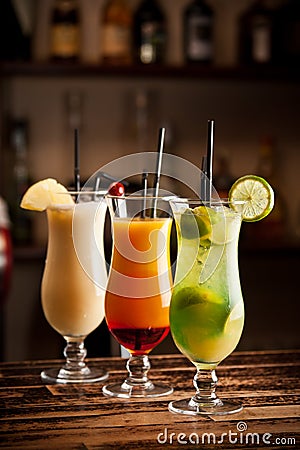 Three fresh cocktails Stock Photo