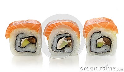 Three fresh sushi Stock Photo