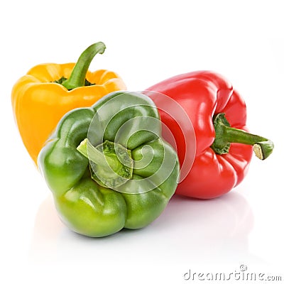 Three fresh sweet pepper Stock Photo