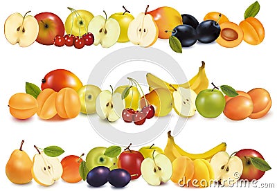 Three fruit design borders Stock Photo