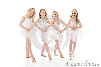 Three funny ballet dancers Stock Photo