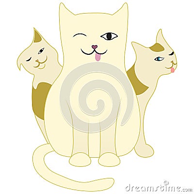 Three funny cats wink and show their tongues Stock Photo