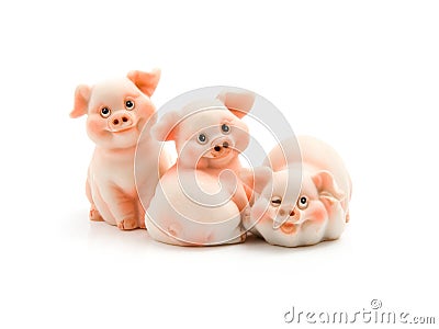 Three funny piggie Stock Photo