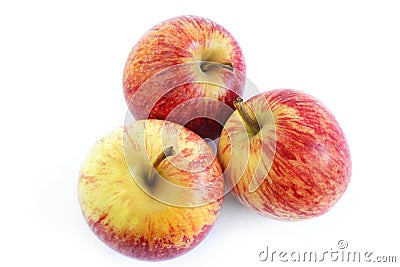 Three gala apples Stock Photo