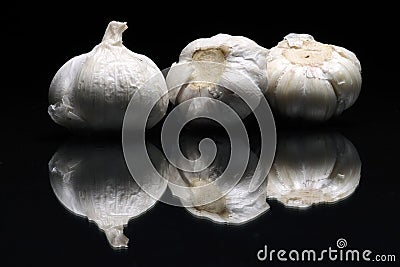Three garlics Stock Photo