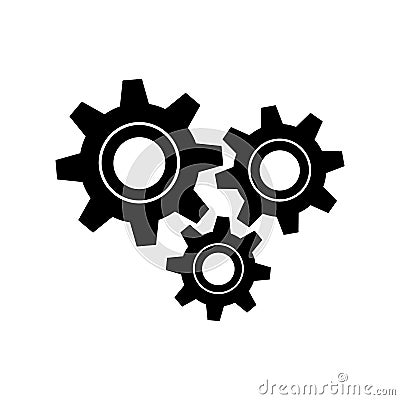 Three gear sign flat icon vector for graphic design, logo, web site, social media, mobile app, ui illustration Vector Illustration