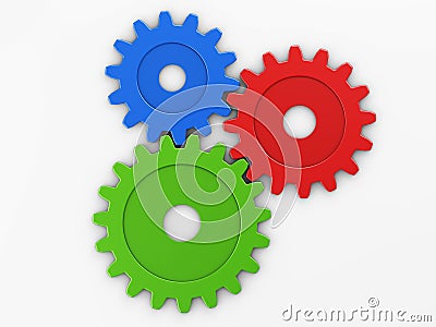 Three gear to place concepts Stock Photo