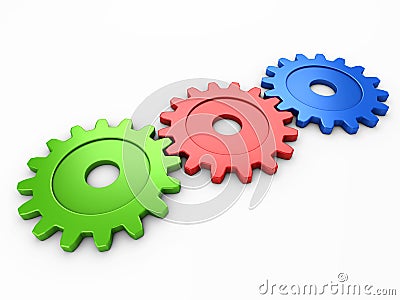 Three gear to place text Stock Photo