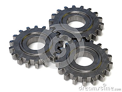 Three gear wheels Stock Photo