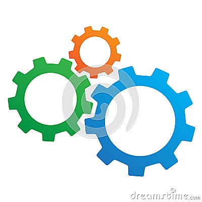 Three gears Vector Illustration