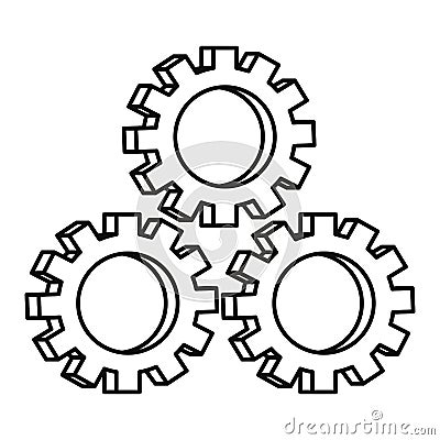 Three gears on white background Vector Illustration