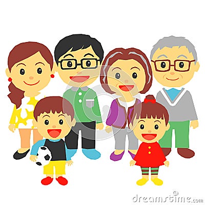 Three generation family Vector Illustration