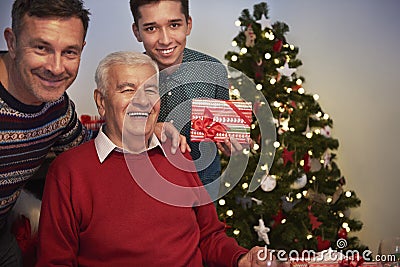 Three generation of men Stock Photo