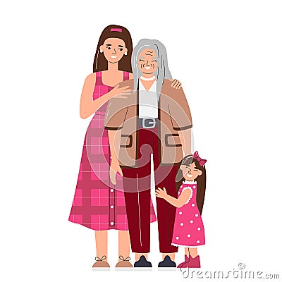 Three generations together for happy mother's day Vector Illustration