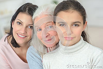 Three generations women grandmother mother and daughter Stock Photo