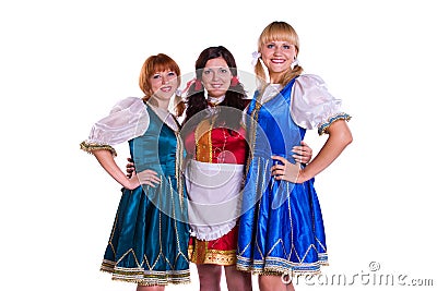 Three German/Bavarian women Stock Photo