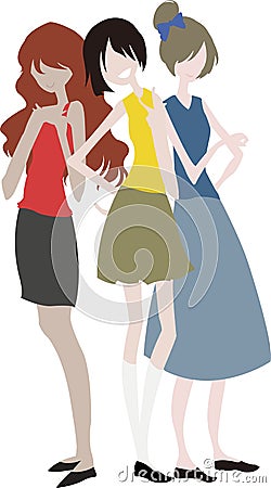 Three Girls Stock Photo