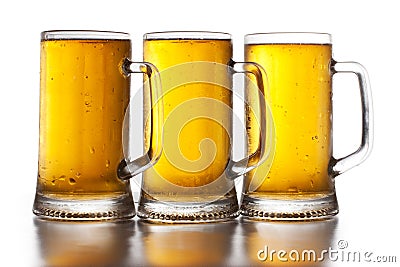 Three glass of beer Stock Photo