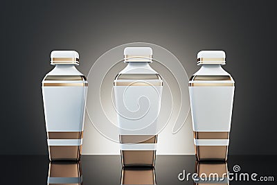 Three glass elegant perfume flacon Stock Photo